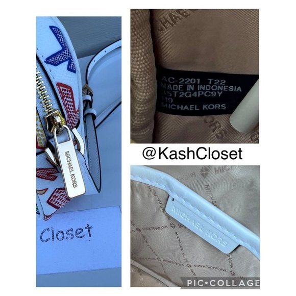 Michael Kors MK Jet Set Large Chain Logo Crossbody - Bright White - Picture 10 of 11